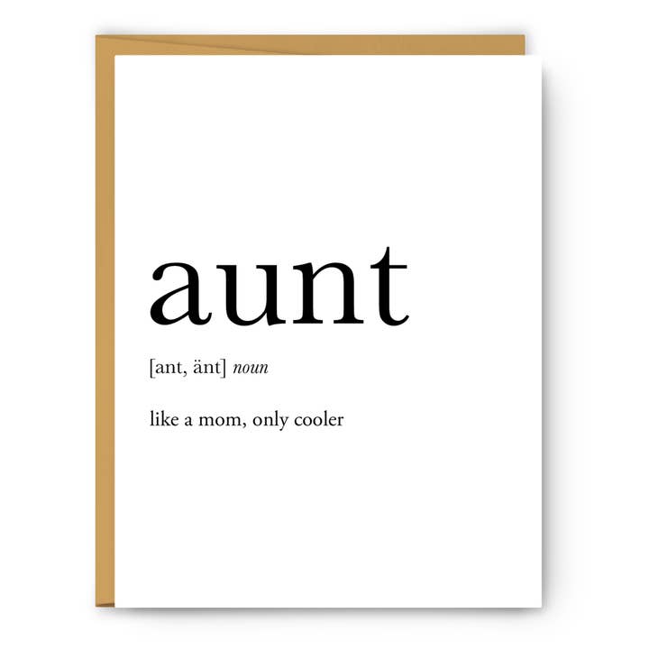 Aunt Definition Card