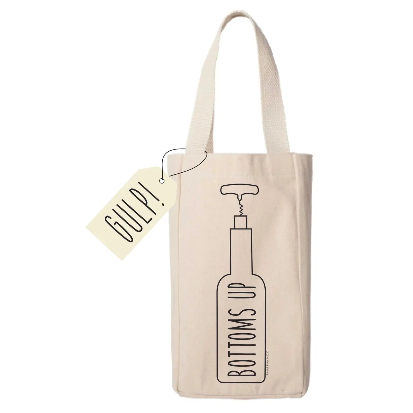 Bottoms Up Outline Wine Bag