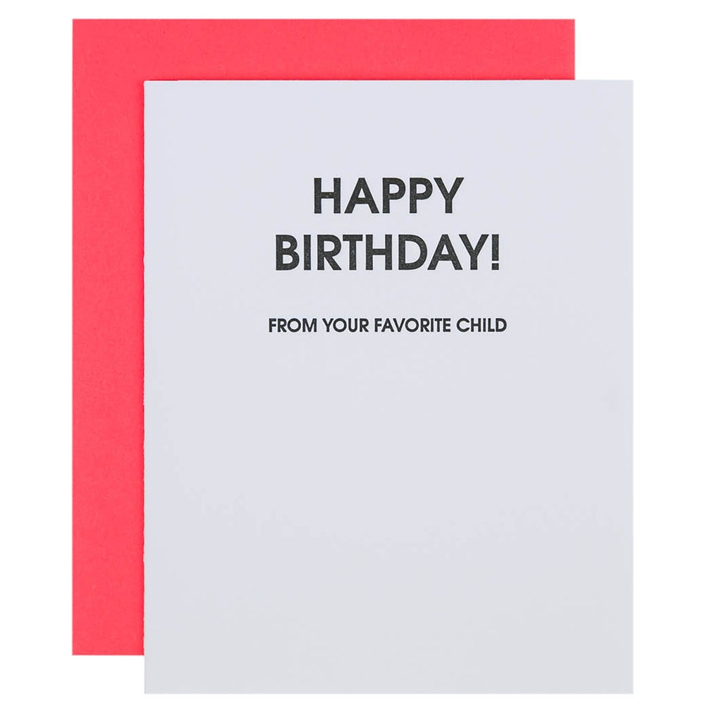 Birthday Favorite Child - Letterpress Greeting Card