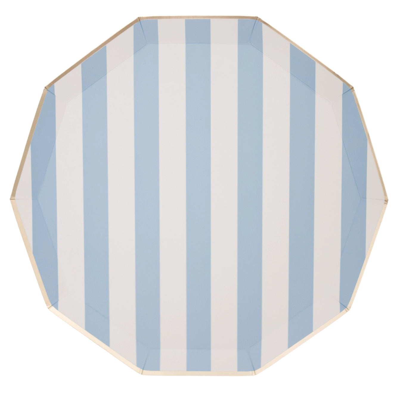 Sky Blue Cabana Stripe Dinner Plates