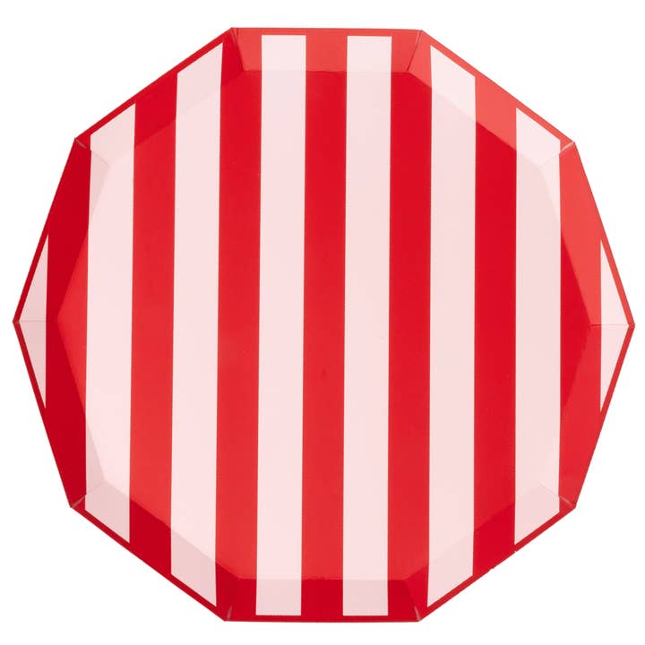 Pink & Red Signature Cabana Stripe Plates