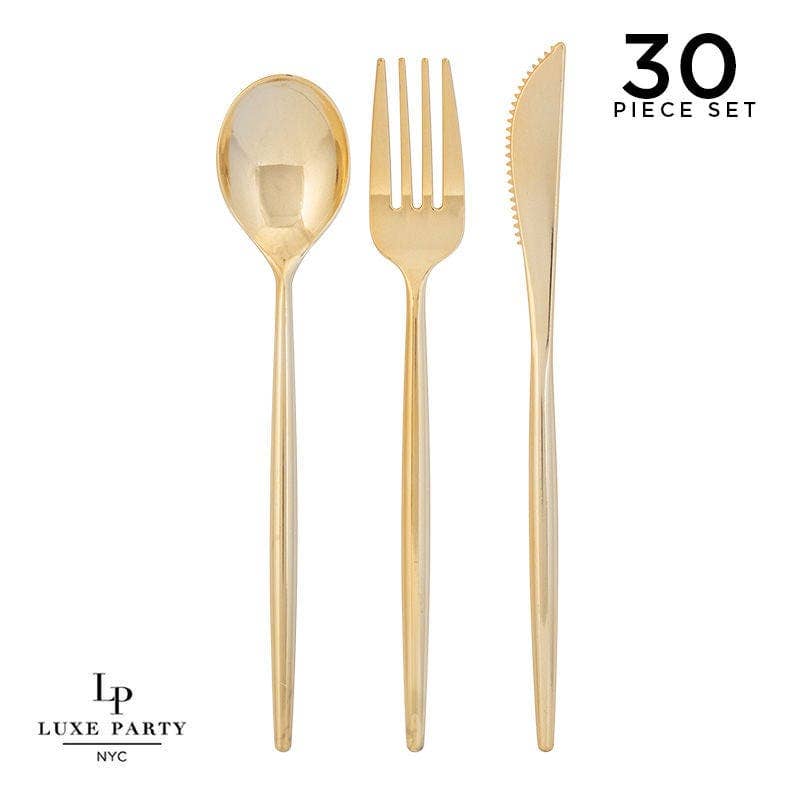 Gold Plastic Cutlery Set