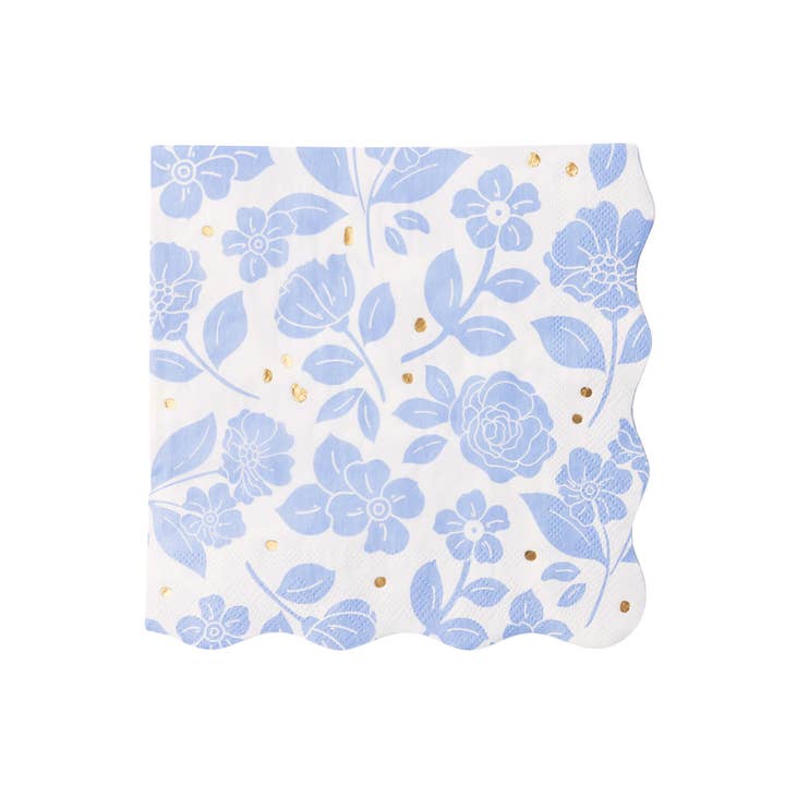Blue Belle Elegant Floral Dinner Napkins