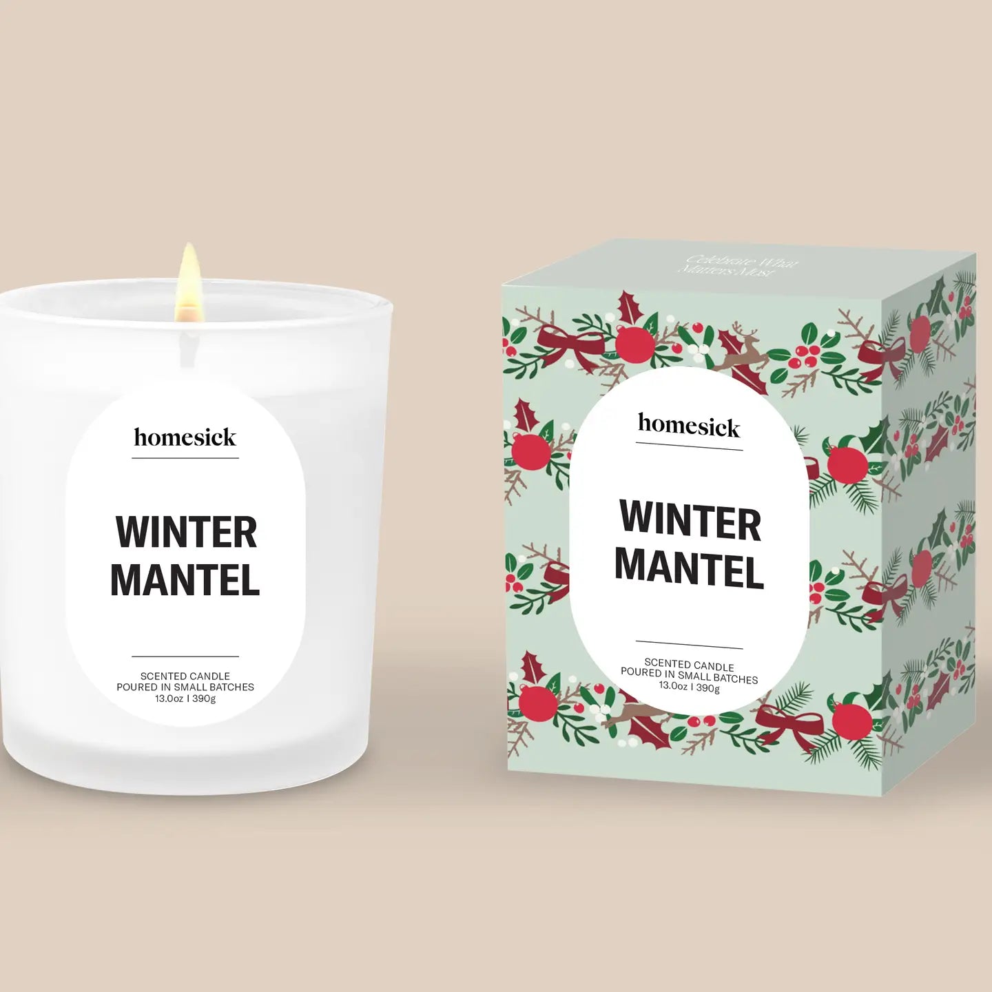 Winter Mantel Candle