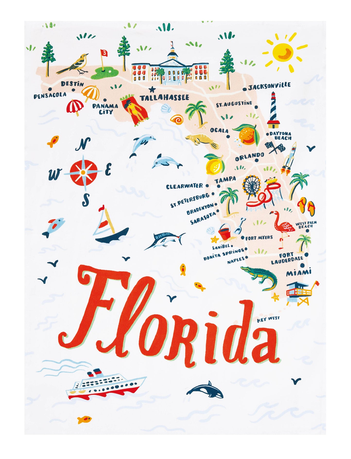 Florida Printed Kitchen Towel