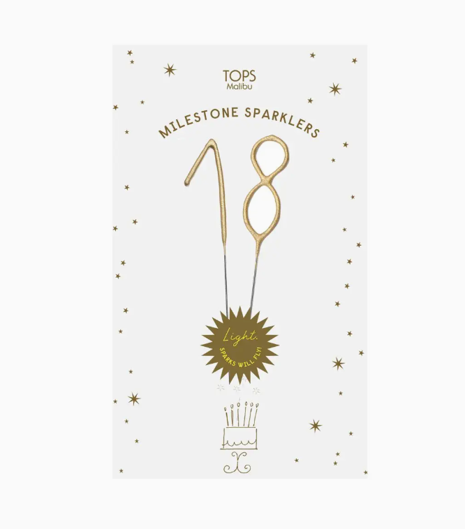 Mini 4" Gold Milestone Number Sparkler Wands - 18