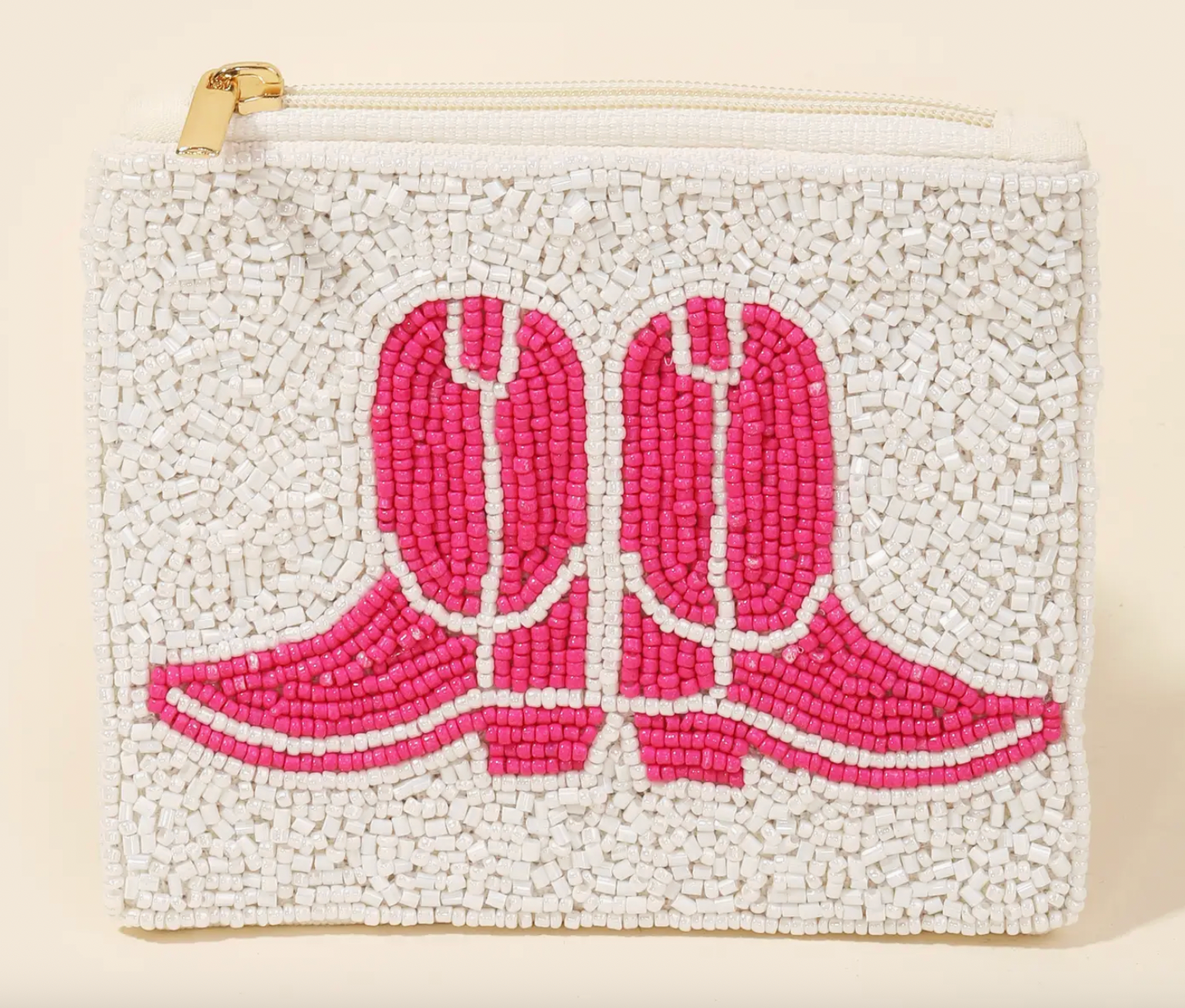 Pink Cowboy Boot Seeded Coin Purse