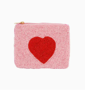 Heart Seeded Bead Coin Purse