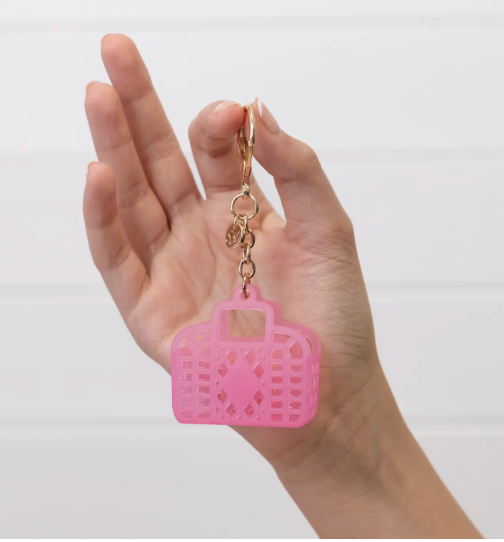 Itty Bitty Retro Bag Charm - Neon Pink