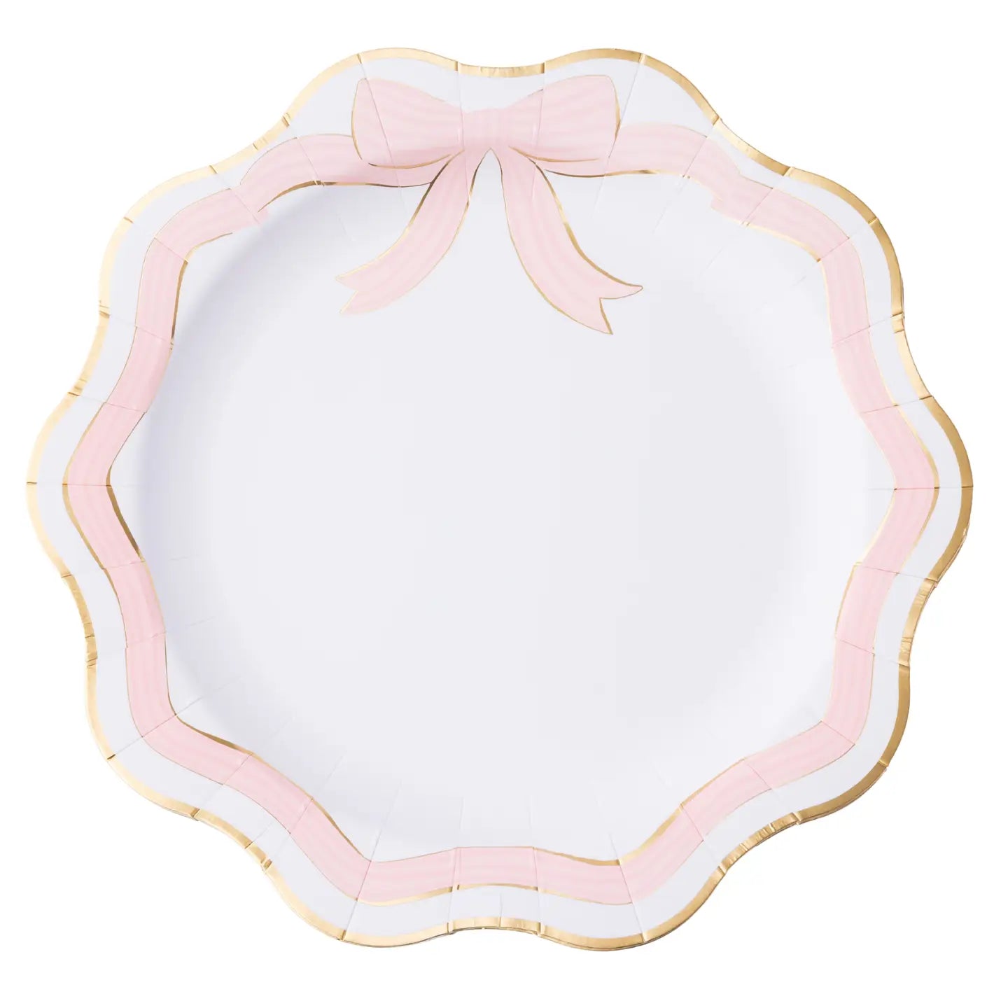 Elegant Pink & Gold Bow Dinner Plates