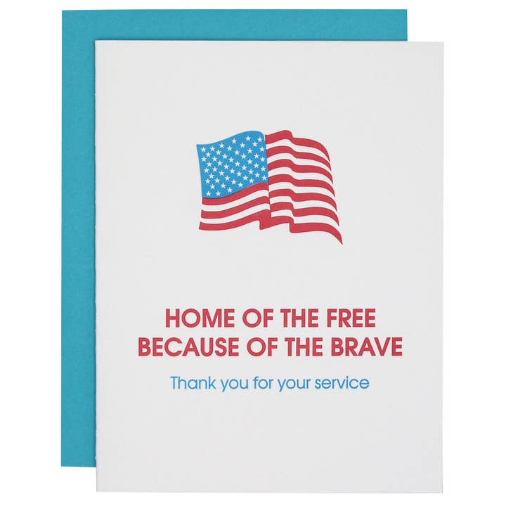 Home of the Free Letterpress Greeting Card
