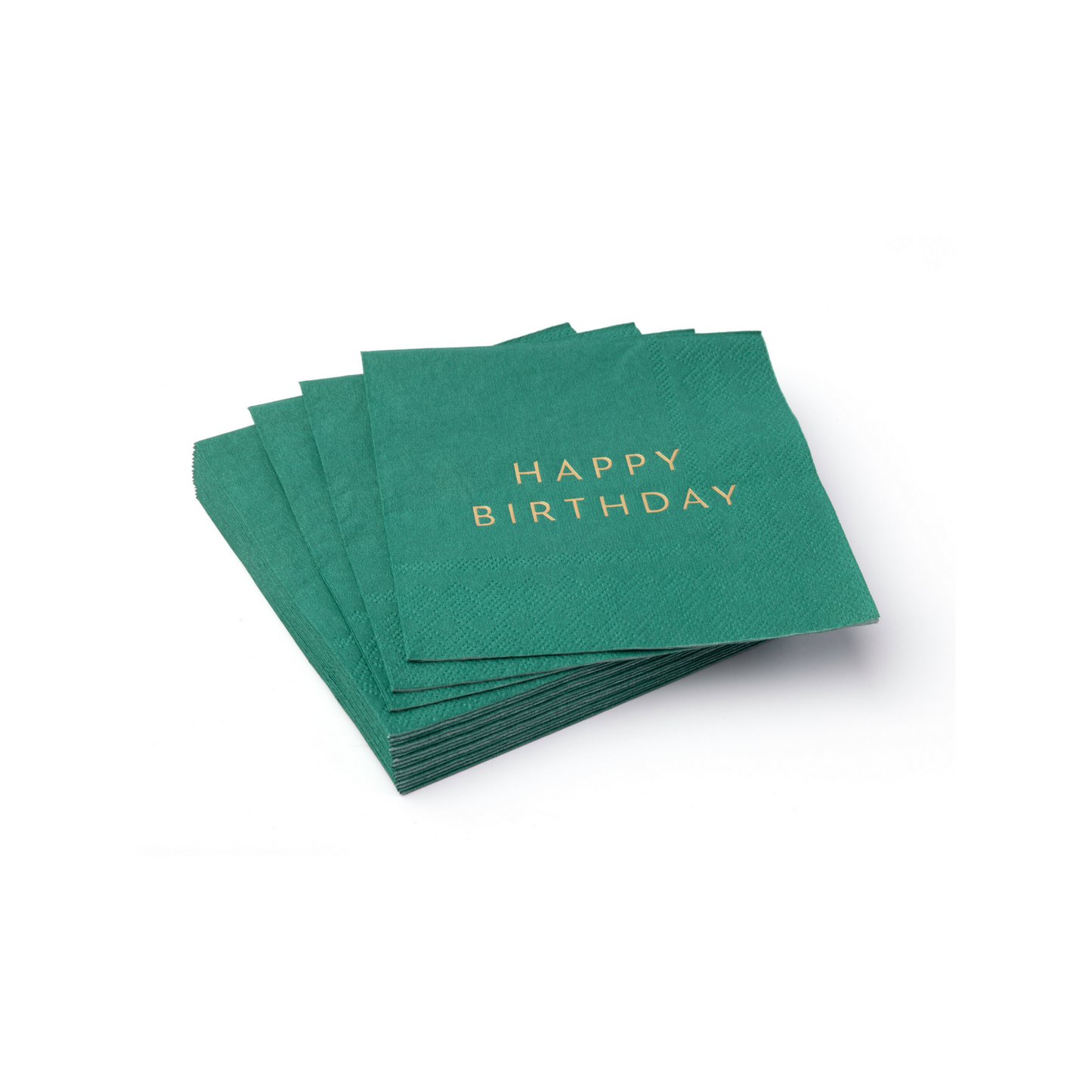Emerald Happy Birthday Cocktail Napkins
