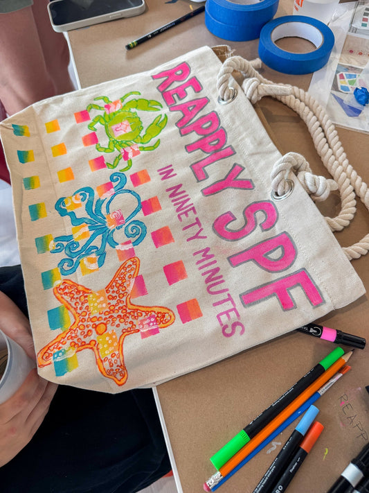 SUMMER BEACH TOTE BAG PAINTING WORKSHOP