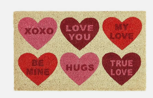 DIY CONVERSATION HEART DOORMAT PAINTING