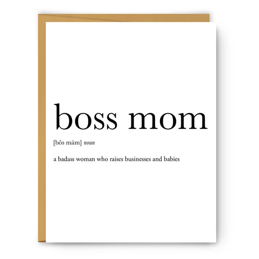 Boss Mom Definition - Mother's Day Card