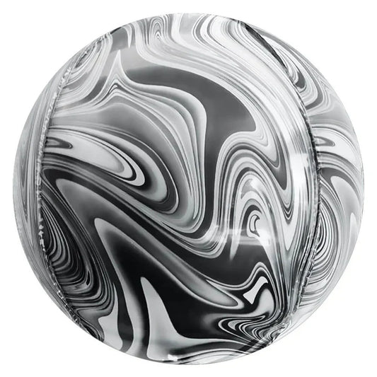 16" 3D Sphere Balloon - Black & White