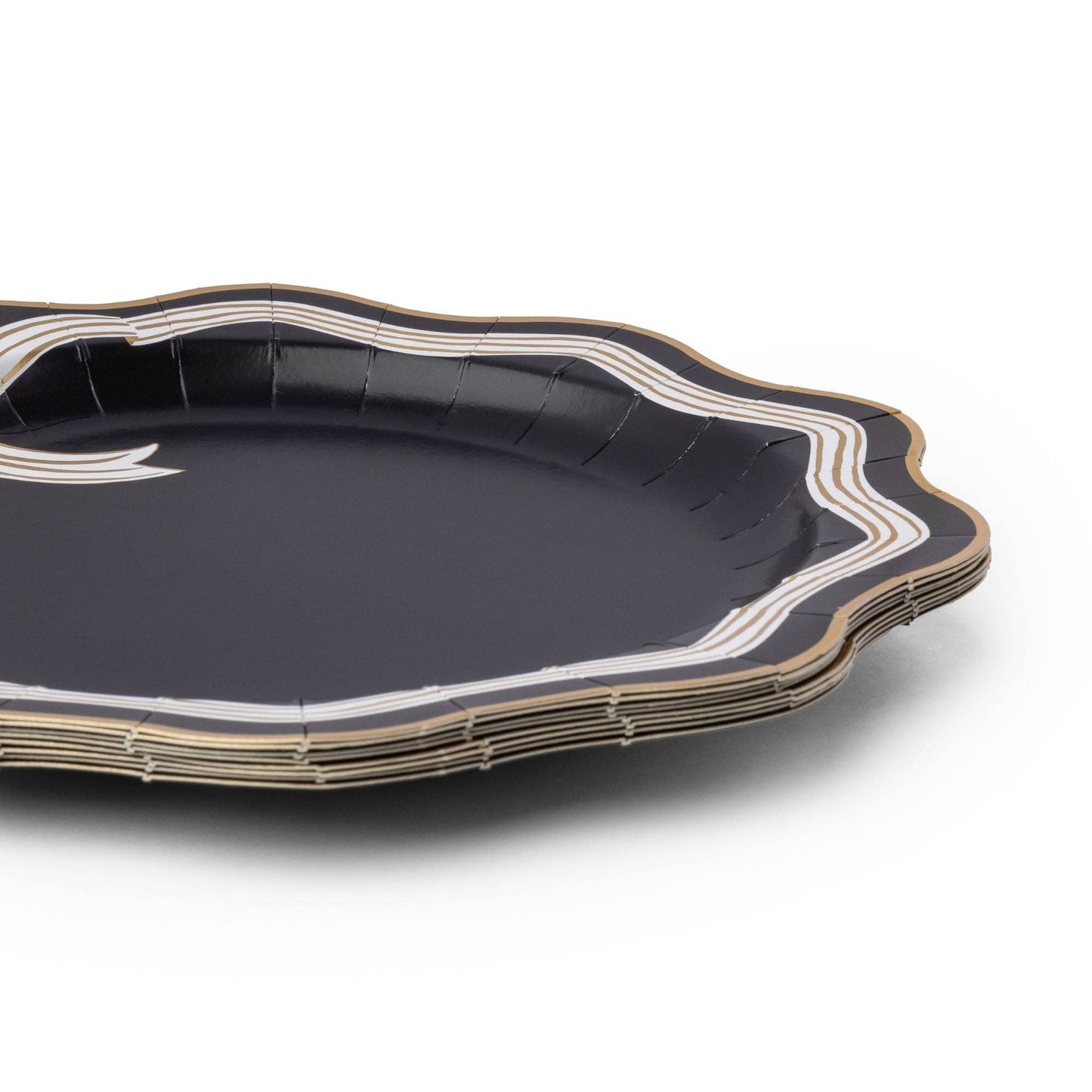 Elegant Black & White Bow Dinner Plates