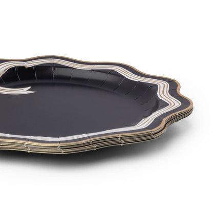 Elegant Black & White Bow Dinner Plates