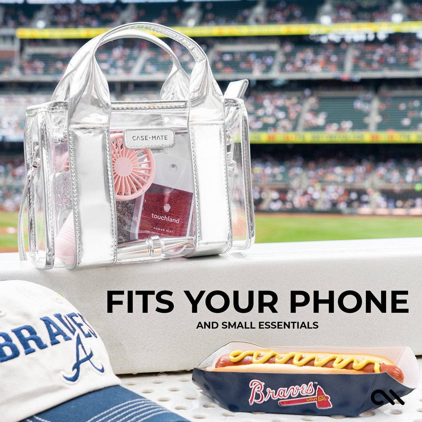 Case-Mate Clear Stadium Bag: Silver Chrome