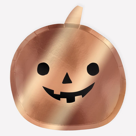 Metallic Copper Pumpkin Plates