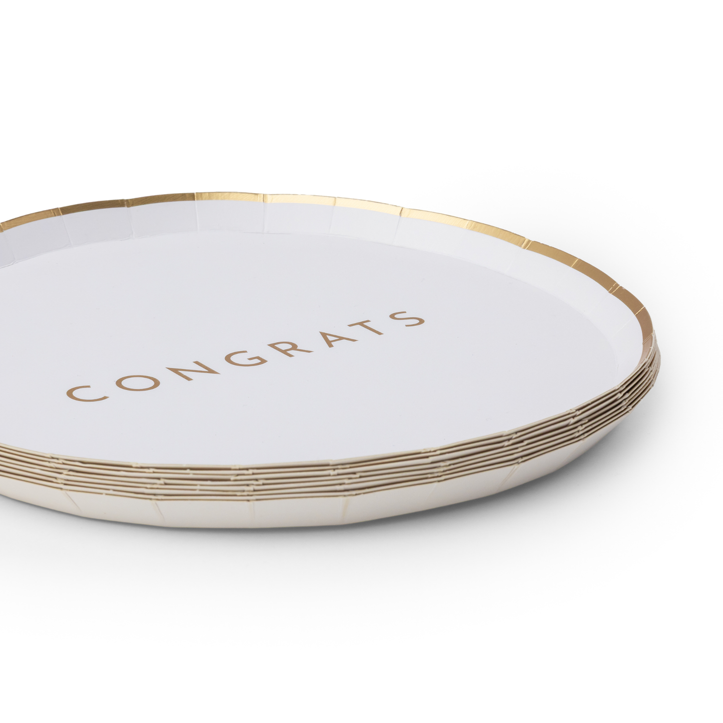 White & Gold Congrats Small Plates
