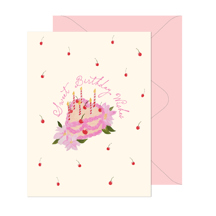 Cherry Birthday Cake Card