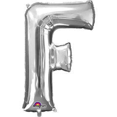 34" Letter "F" Balloon - Silver