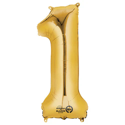 34" Number "1" Balloon - Gold