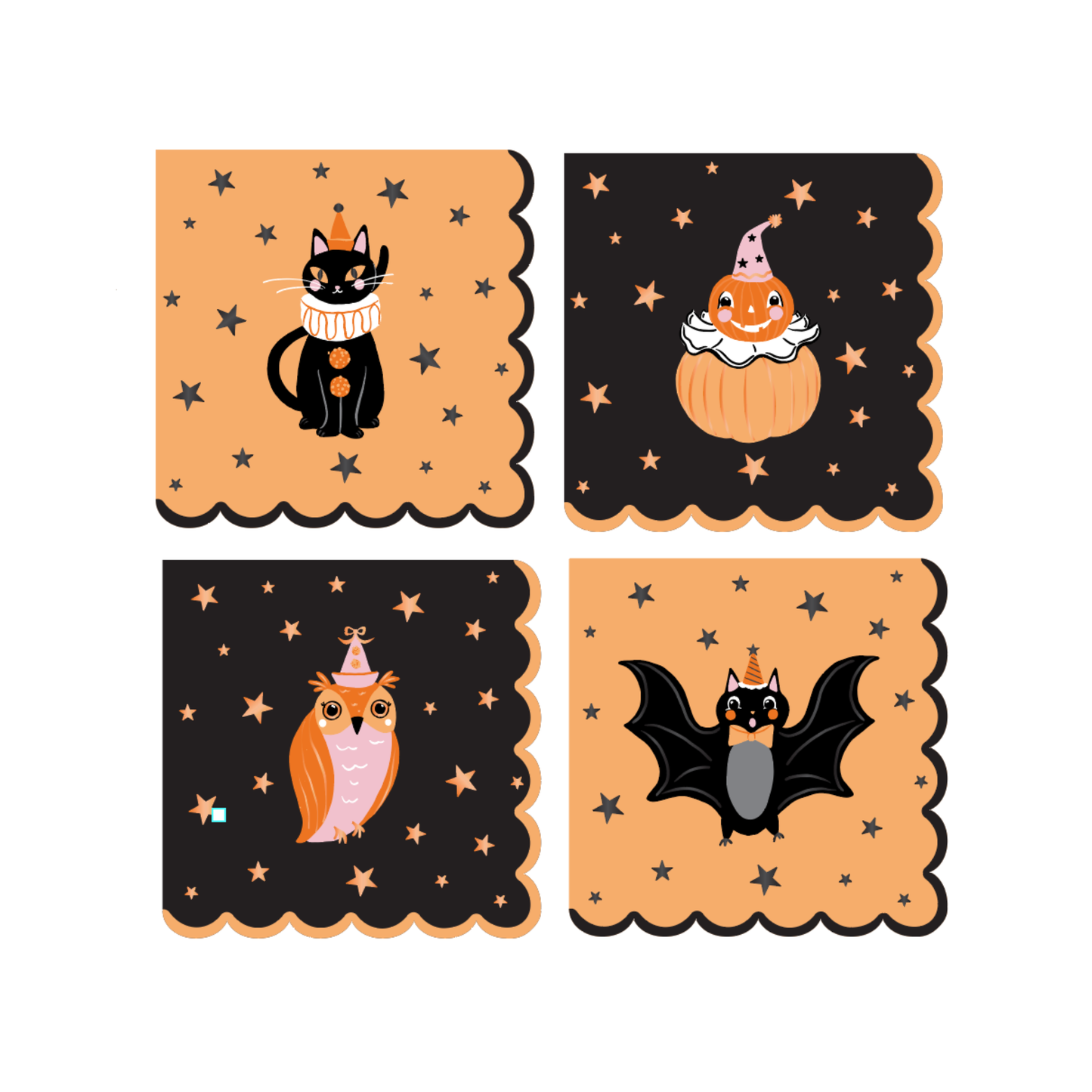 Vintage Halloween Character Large Napkins