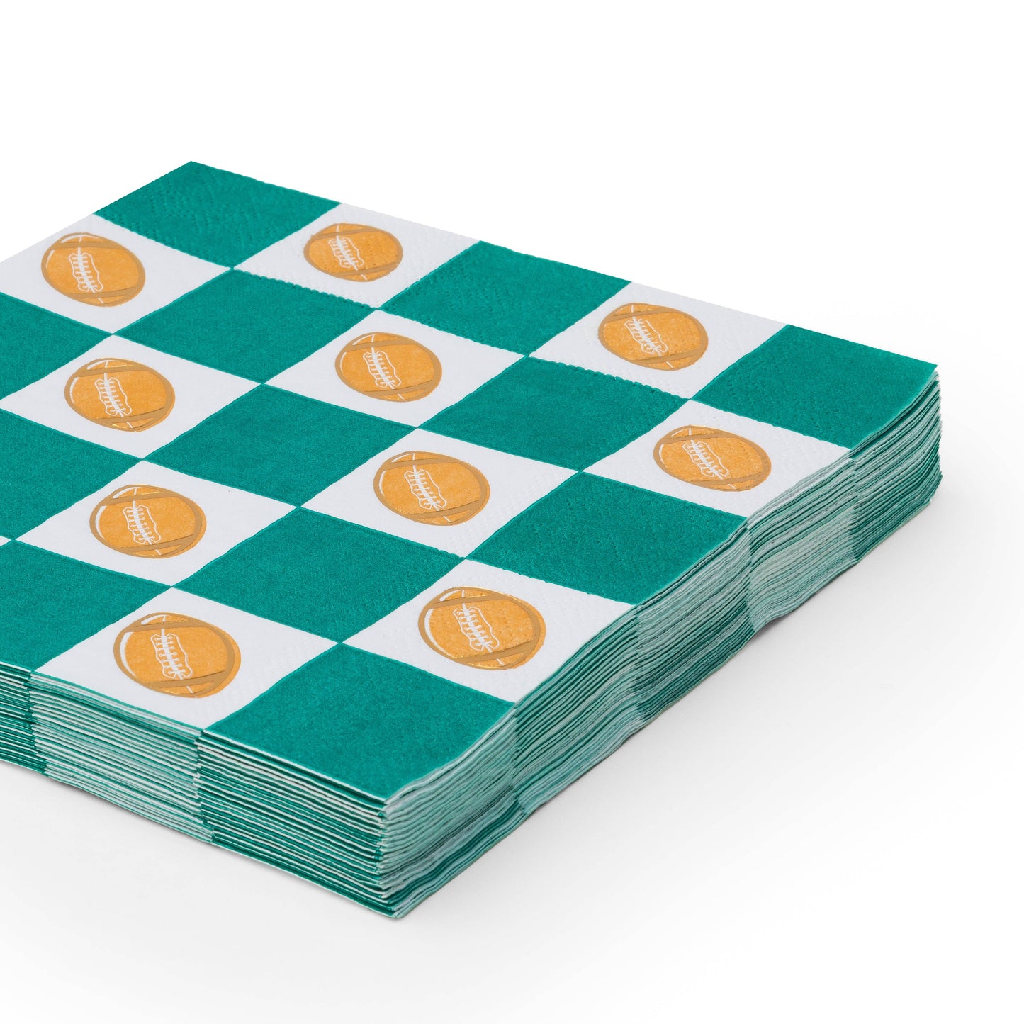 Football Green Checker Game Day Napkins