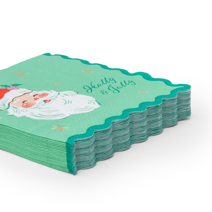 Red & Green Jolly Santa Small Napkins
