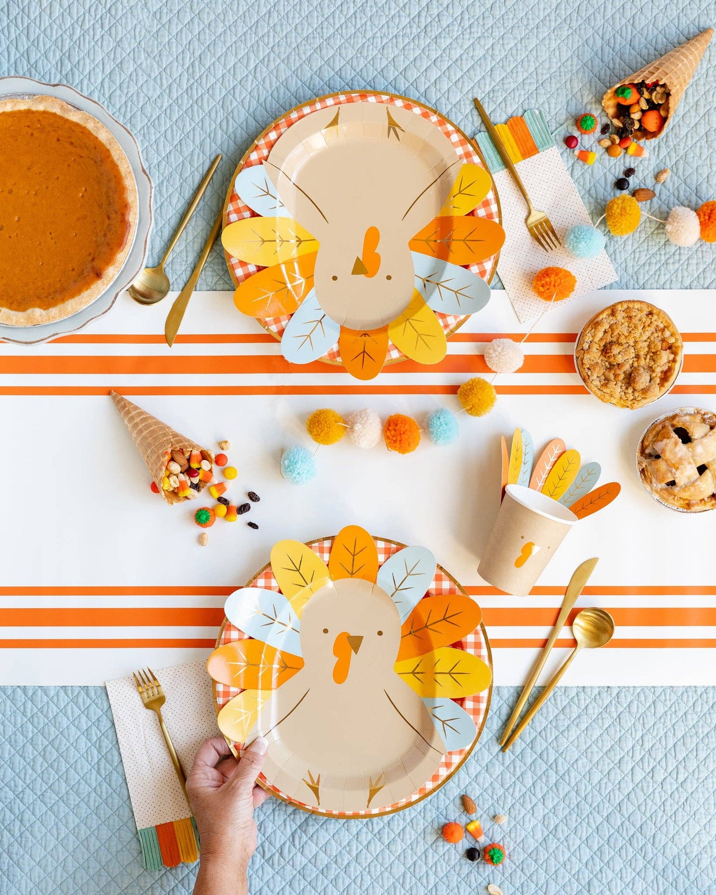 Harvest Orange Gingham Check Plate
