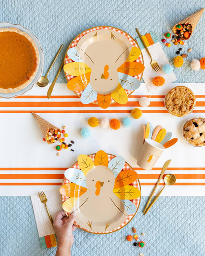Harvest Orange Gingham Check Plate