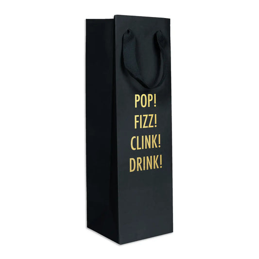 Pop Fizz Clink Drink Wine Bag - Black