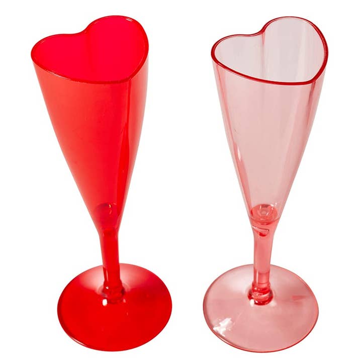 Acrylic Heart Champagne Flute - Set of 6 