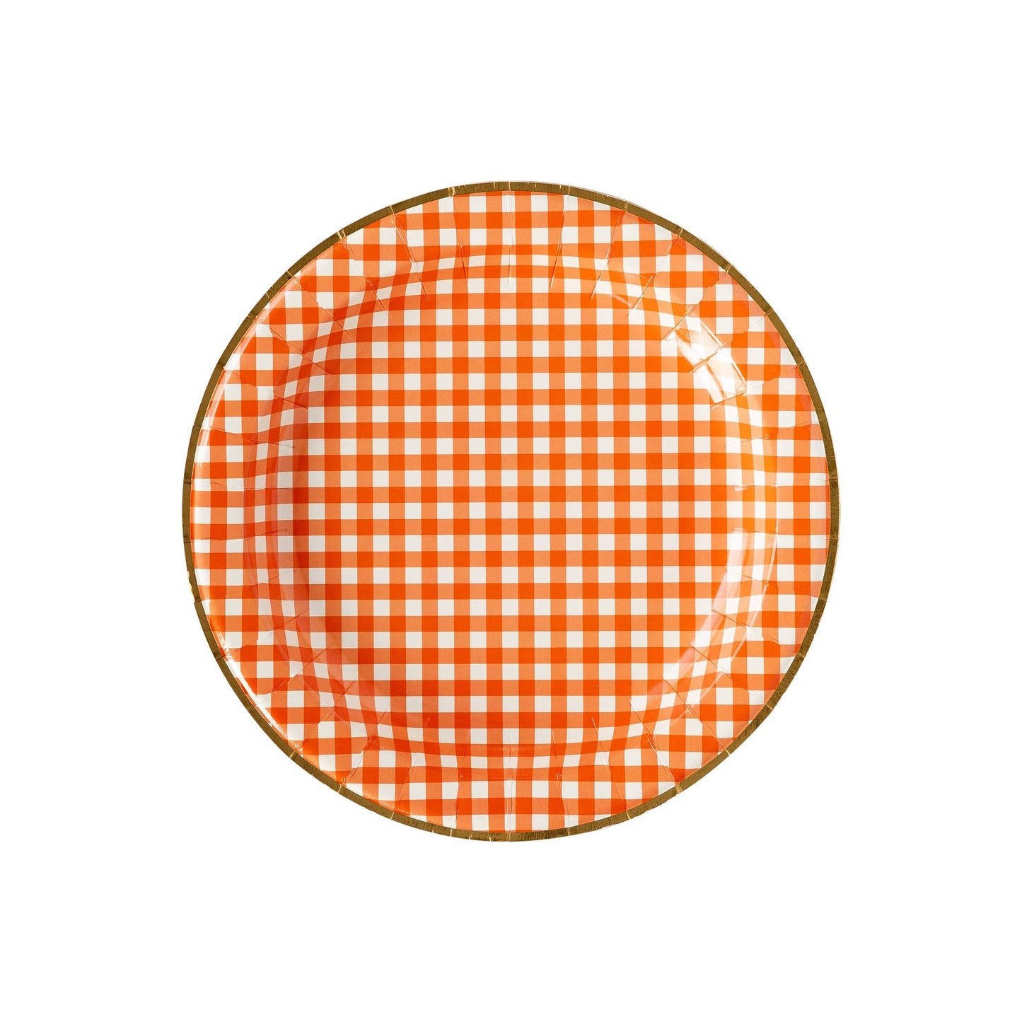 Harvest Orange Gingham Check Plate