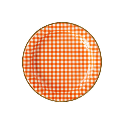 Harvest Orange Gingham Check Plate