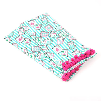 Mahjong Stripe Pom-Pom Cotton Kitchen Towel Set