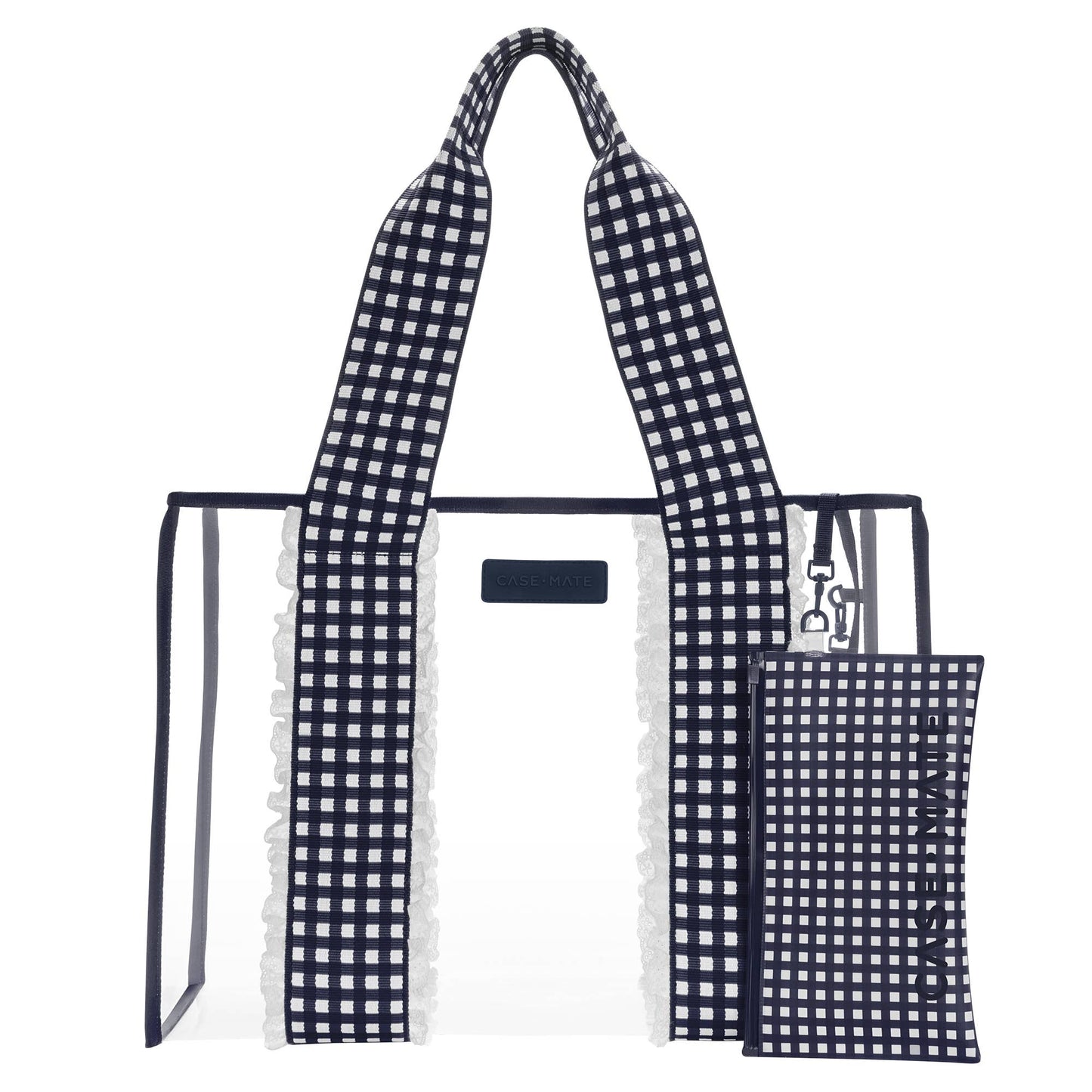 Navy Gingham Jelly Tote Bag