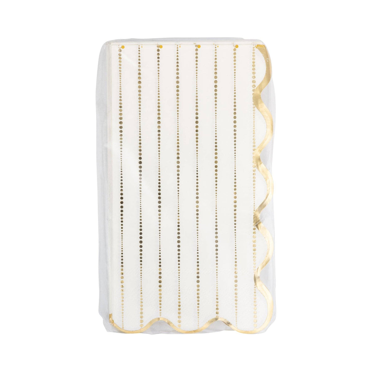 Gold Dotted Stripe Guest Napkin