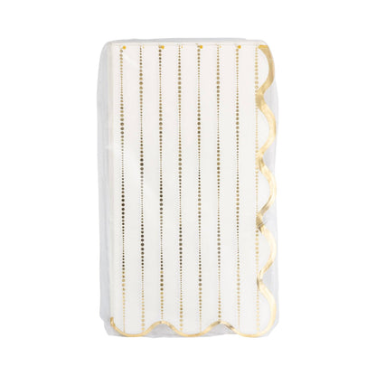 Gold Dotted Stripe Guest Napkin