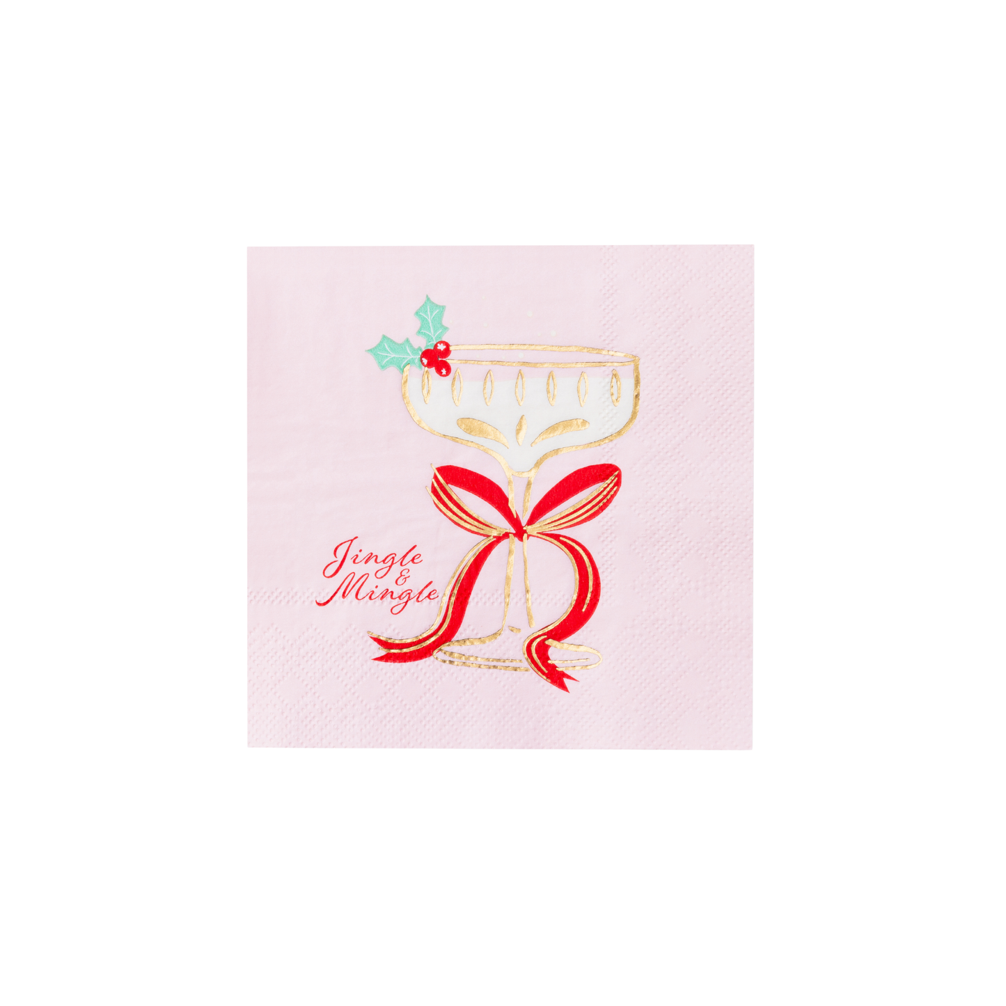 Pink Christmas Cocktail Napkins