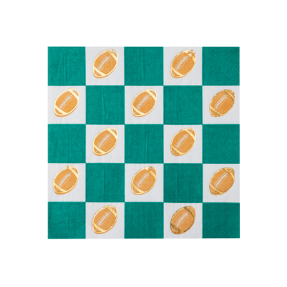 Football Green Checker Game Day Napkins