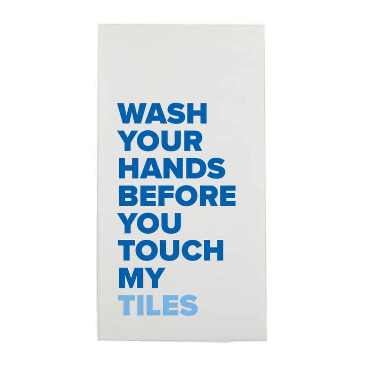 "Wash Your Hands Before You Touch My Tiles" Mahjong Guest Towels