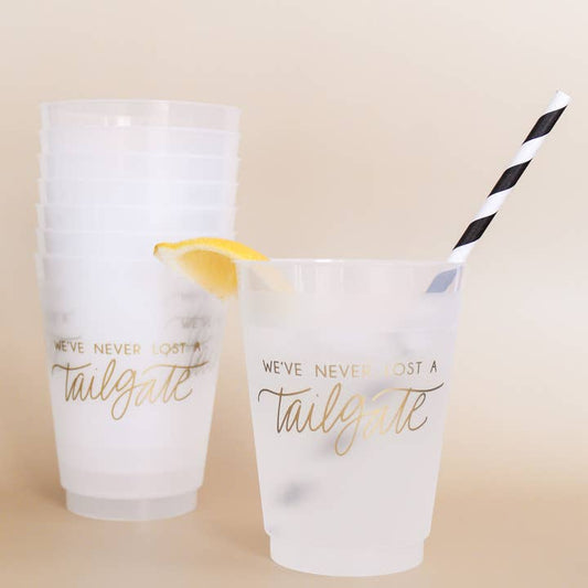 We've Never Lost A Tailgate Gold Frosted Cups  Set of 8 Cups