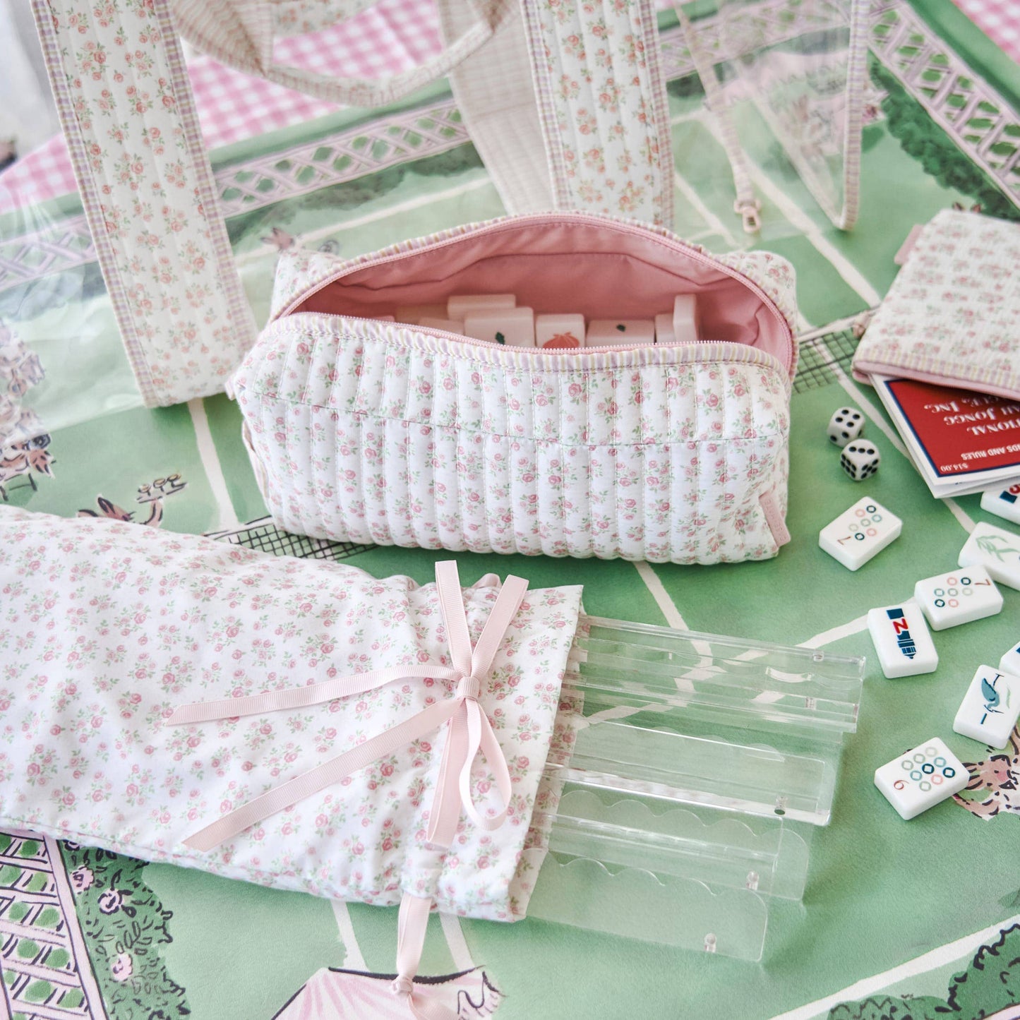 Mahjong Jelly Tote Set: Quilted Ditsy Floral