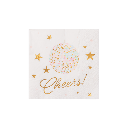 PINK DISCO BALL COCKTAIL NAPKINS
