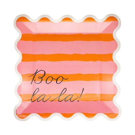 Pink & Orange Boo La La Paper Plates