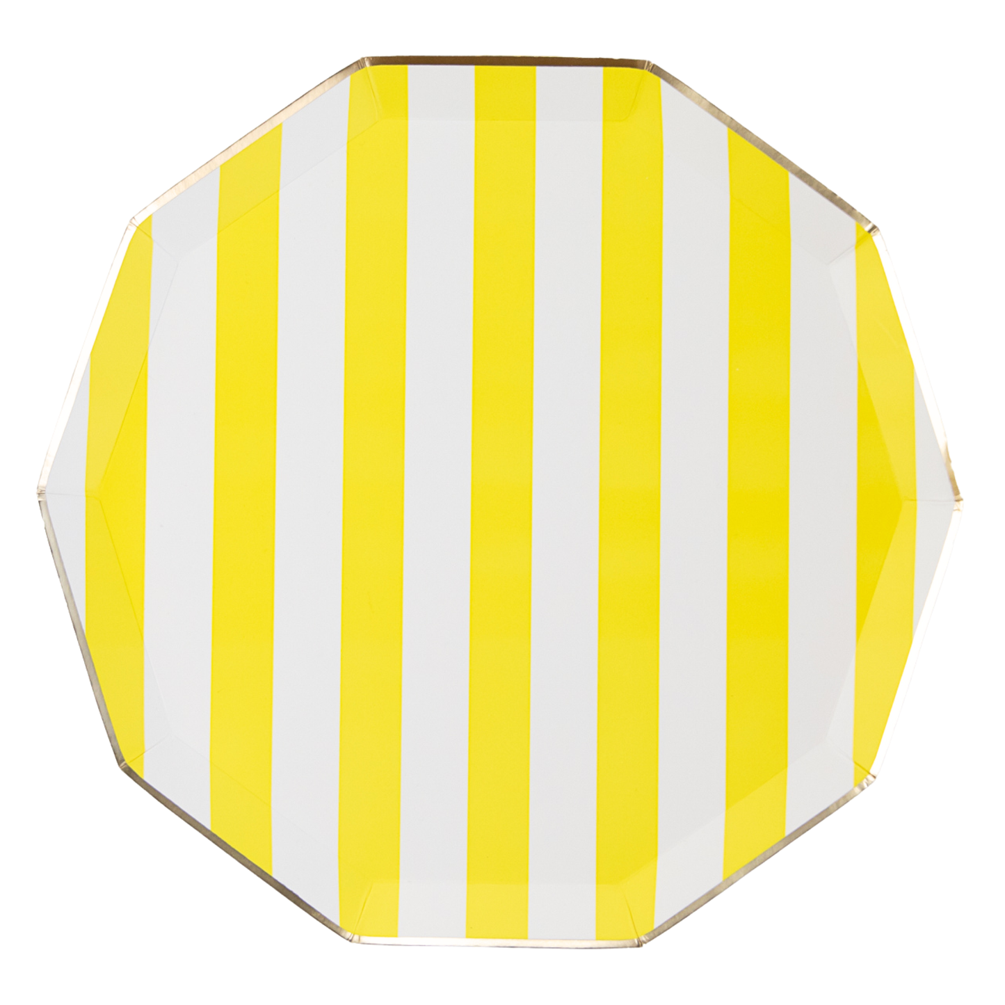 Soleil Yellow Cabana Stripe Dinner Plates