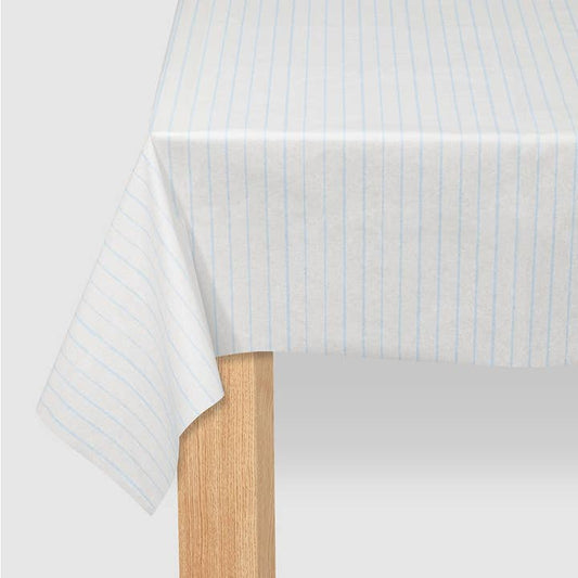 Pale Blue Pinstripe Paper Tablecloth